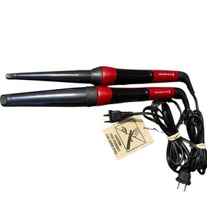 Remington Curling Wand Lot CI96W1 & CI97X7 1/2–1" & 1–1.5" Digital Tapered Curl